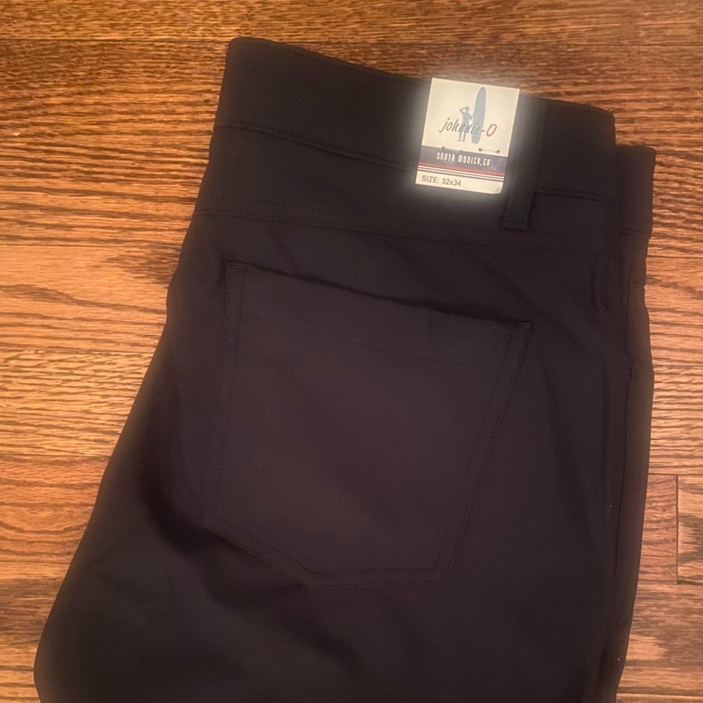 Johnnie-O Mens Performance Pant - Black (32x34) NEW WITH TAGS